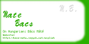 mate bacs business card